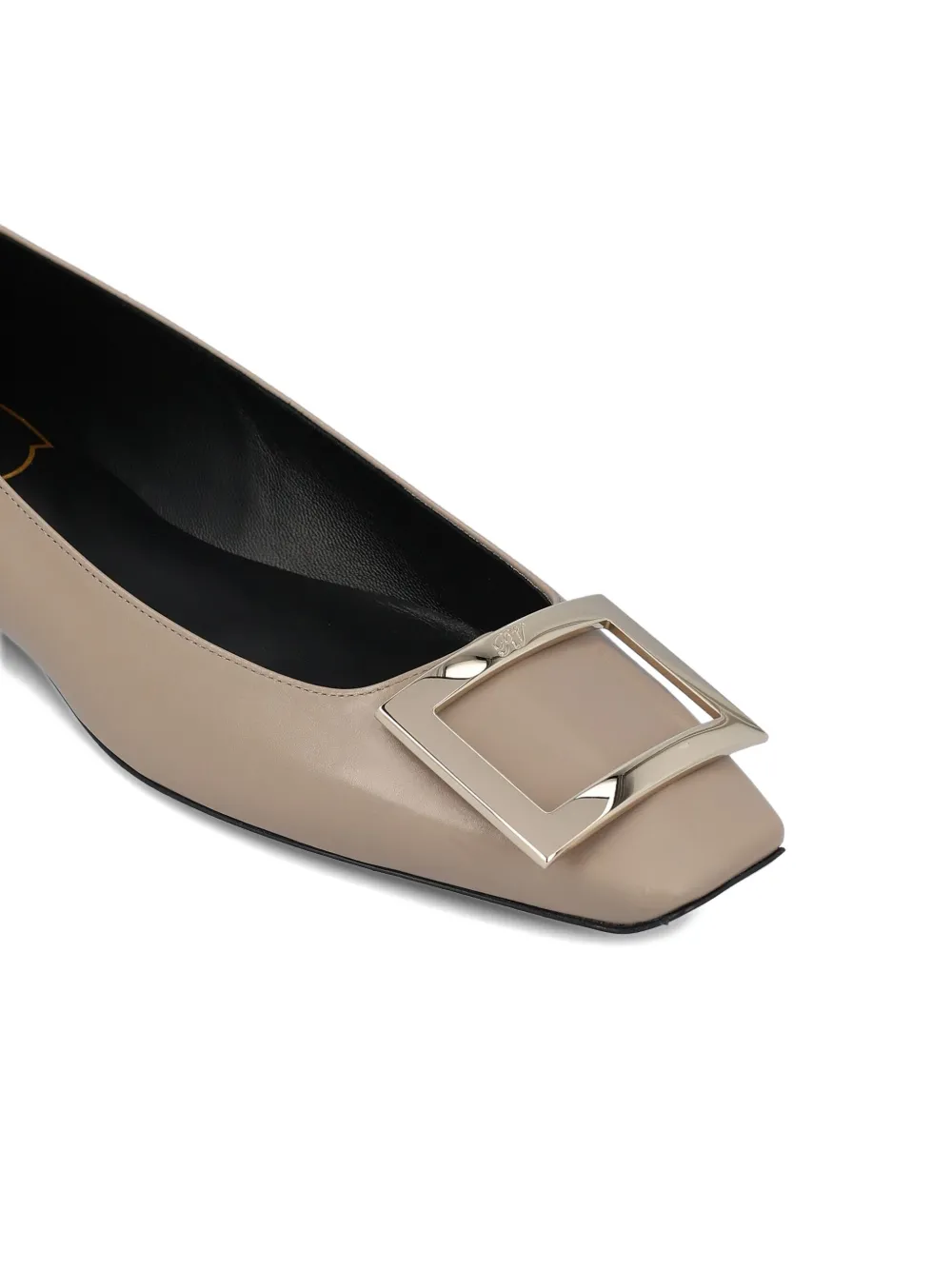 Балетки с квадратным носком и отделкой в виде пряжки Roger Vivier, нейтральный — фото 4
