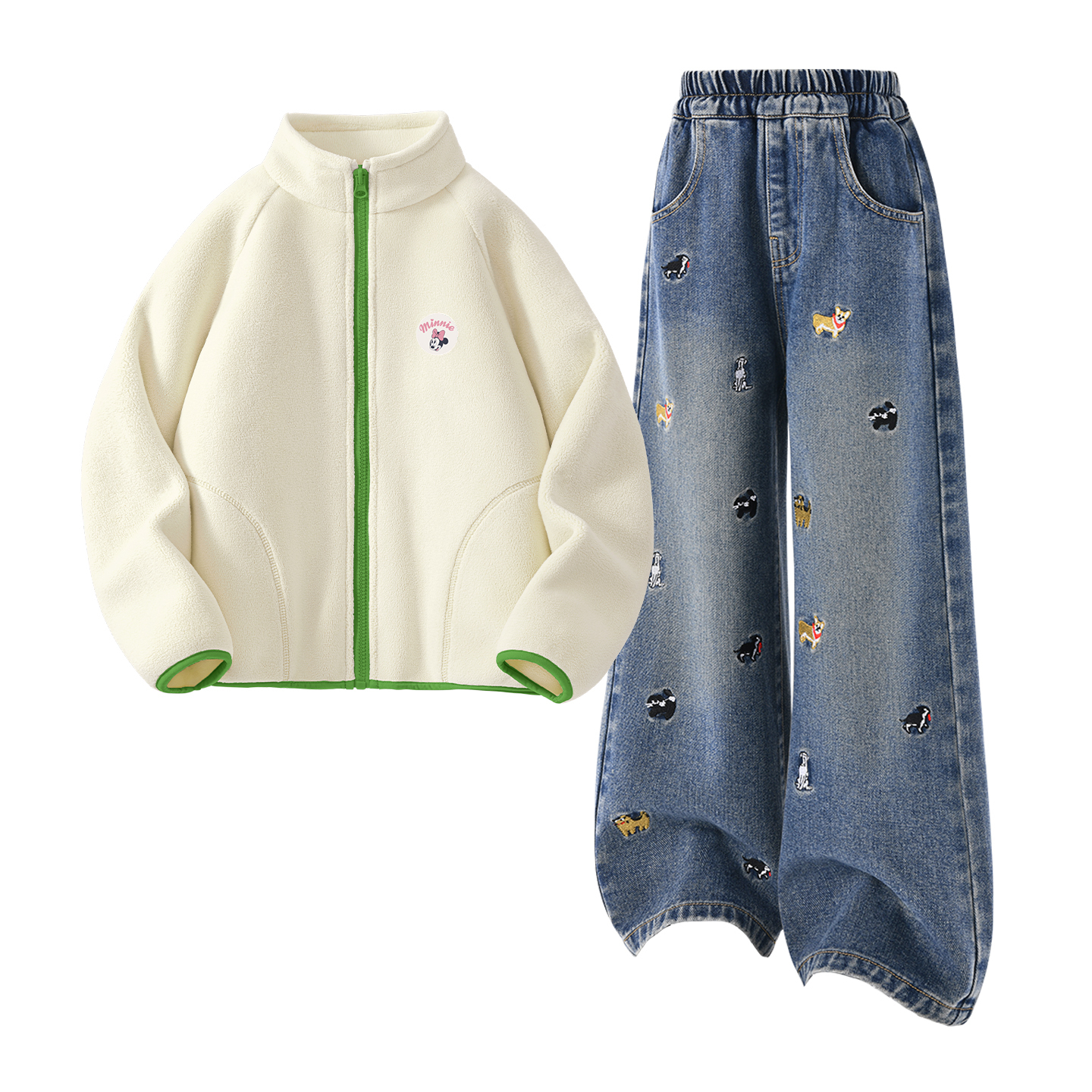Детская повседневная спортивная одежда Disney, Dini Medium Round Hook-And-Loop K Rose Red+Solid Color Denim Blue — фото 4