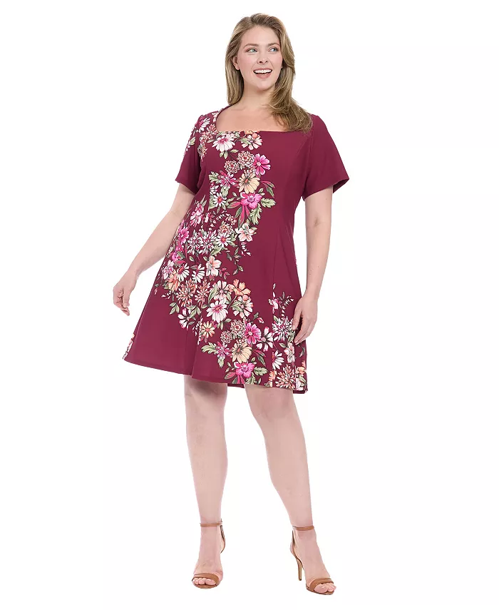 

Платье А-силуэта больших размеров с короткими рукавами London Times