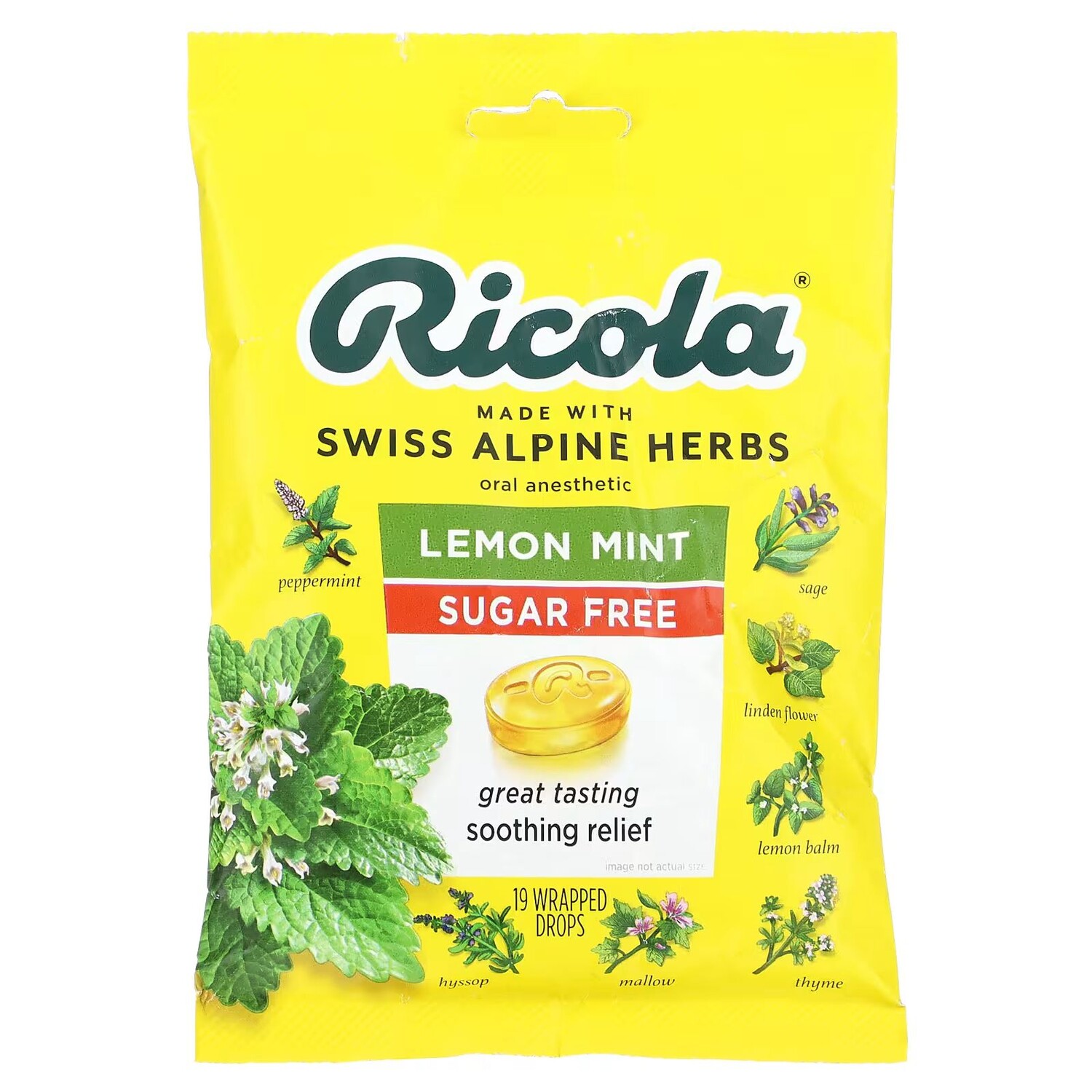 

Оральный анестетик, без сахара, лимонная мята, 19 капель в упаковке Ricola
