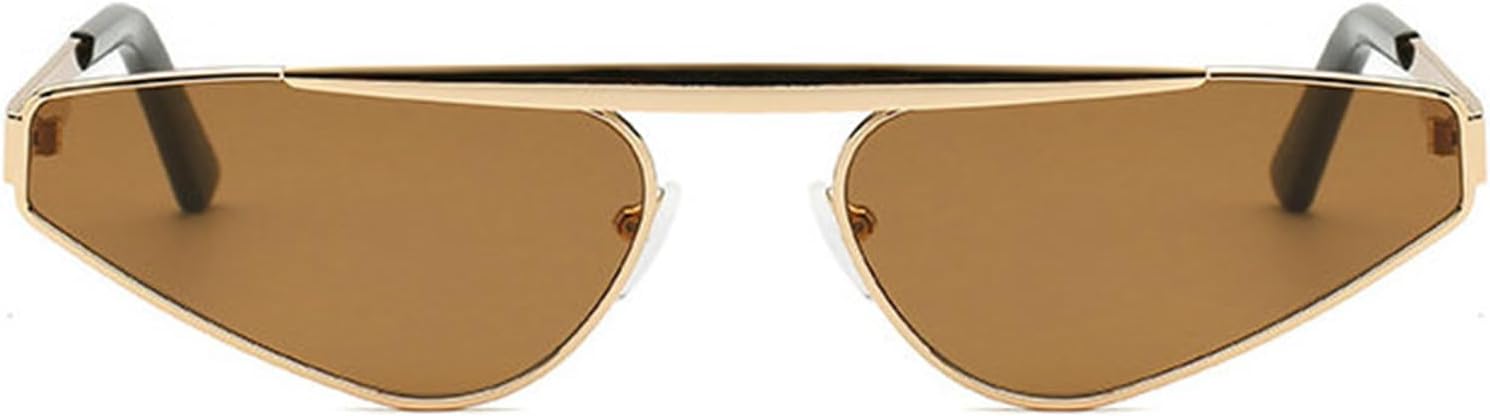 

Женские солнцезащитные очки «кошачий глаз» Helena, модные узкие очки в стиле Y2K, треугольные линзы, металлический корпус, защита от УФ-излучения UV400 для использования на открытом воздухе, C4