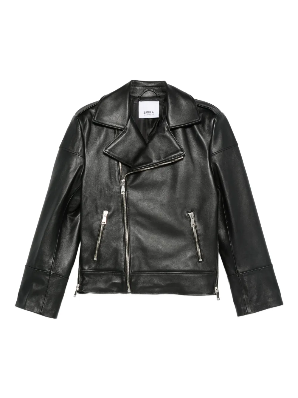 

Кожаная байкерская куртка Erika Cavallini, черный