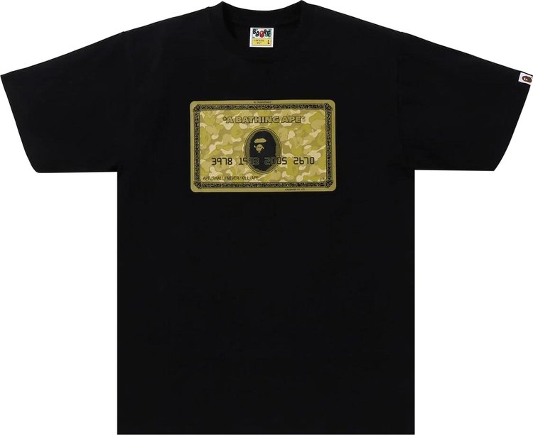 

Футболка BAPE Card 'Black/Gold', черный