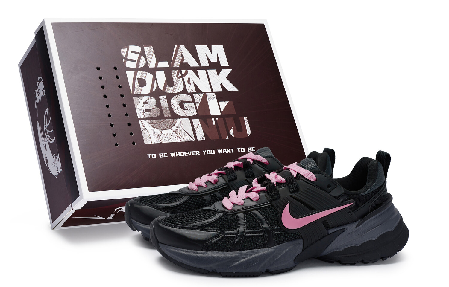 

Кроссовки для бега V2K Run унисекс с низким верхом, черные/фуксия Nike