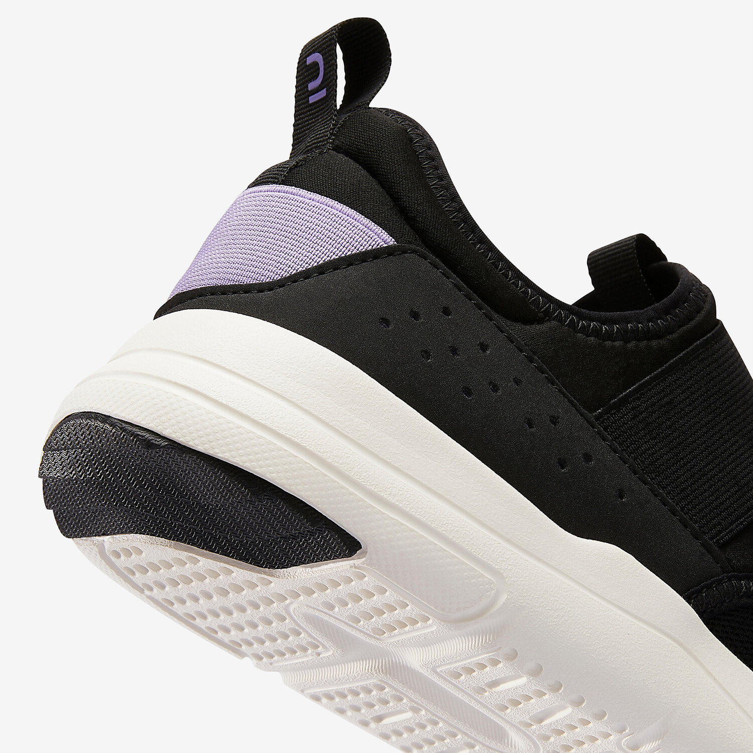 Женские слипоны для городской ходьбы PW 160 - черный/сиреневый Decathlon — фото 4