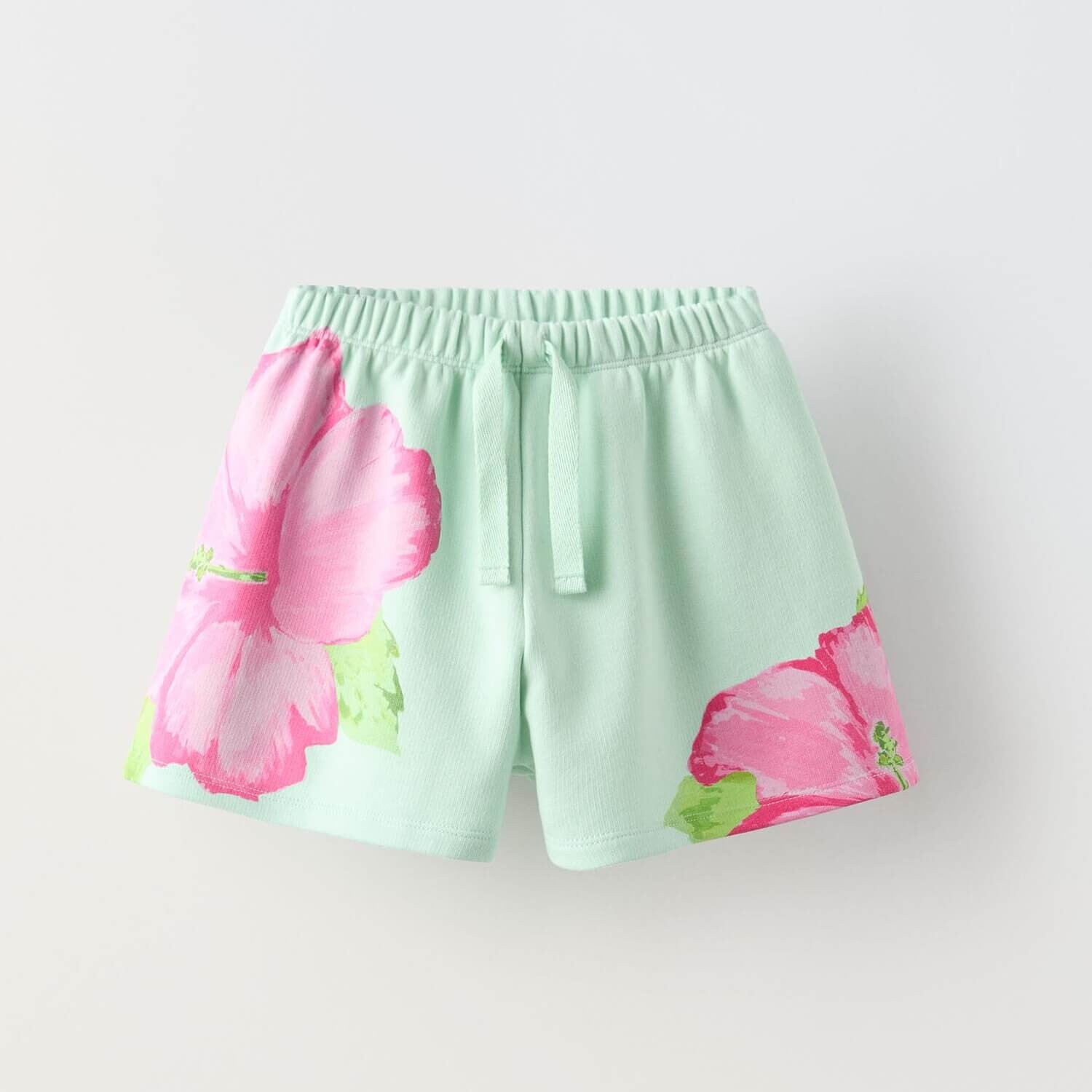 

Шорты-бермуды Zara Summer Camp Floral Plush, светло-зеленый