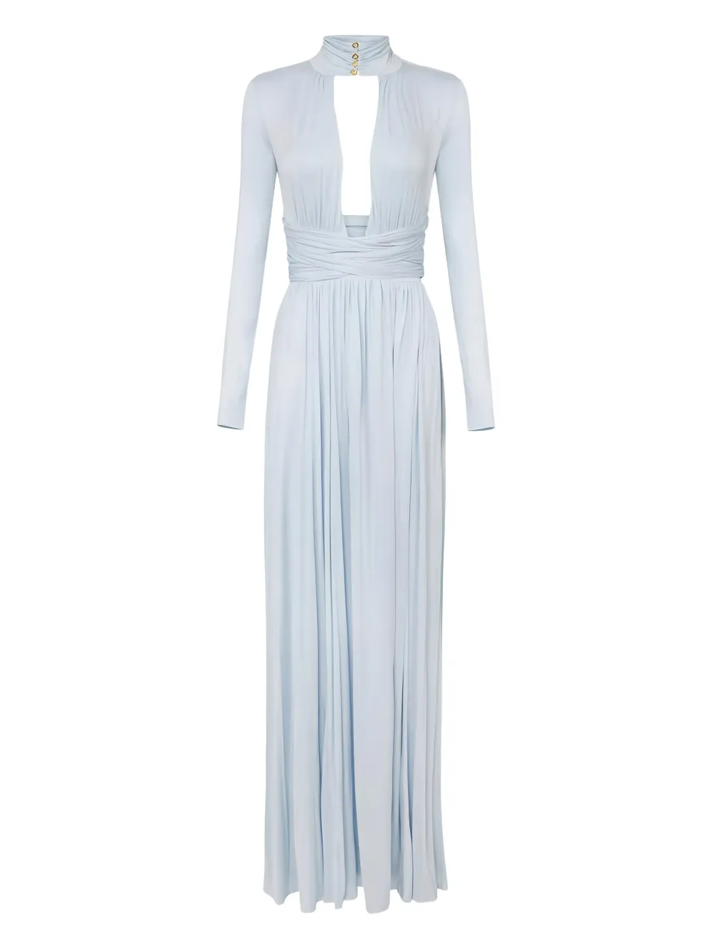 

Макси-платье с драпировкой и запахом Elisabetta Franchi, синий