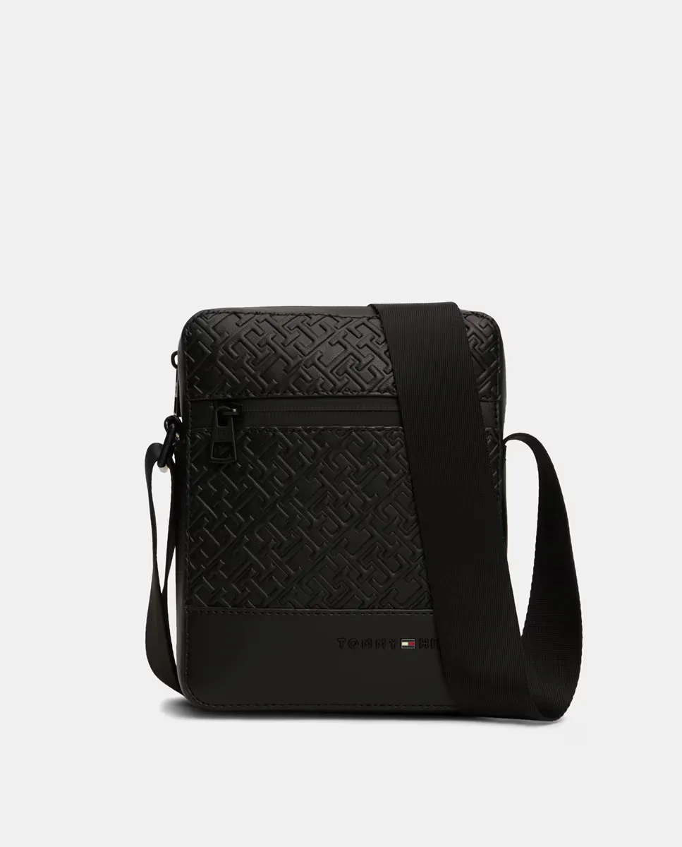 

Маленькая репортерская сумка с вензелями TH Tommy Hilfiger, чёрный
