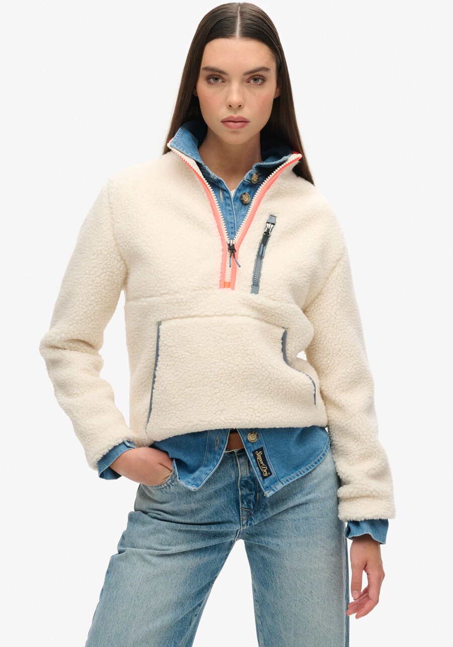 Куртка для активного отдыха Superdry Fleece Jacket, экрю — фото 2