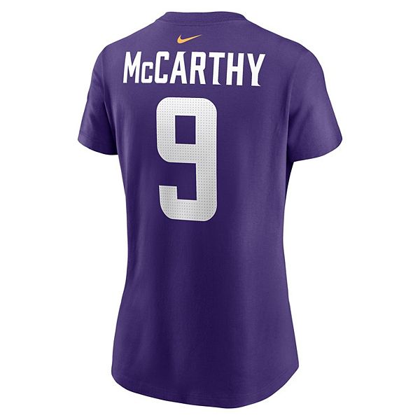 Футболка женская JJ McCarthy Minnesota Vikings, фиолетовая, с именем и номером Nike — фото 4