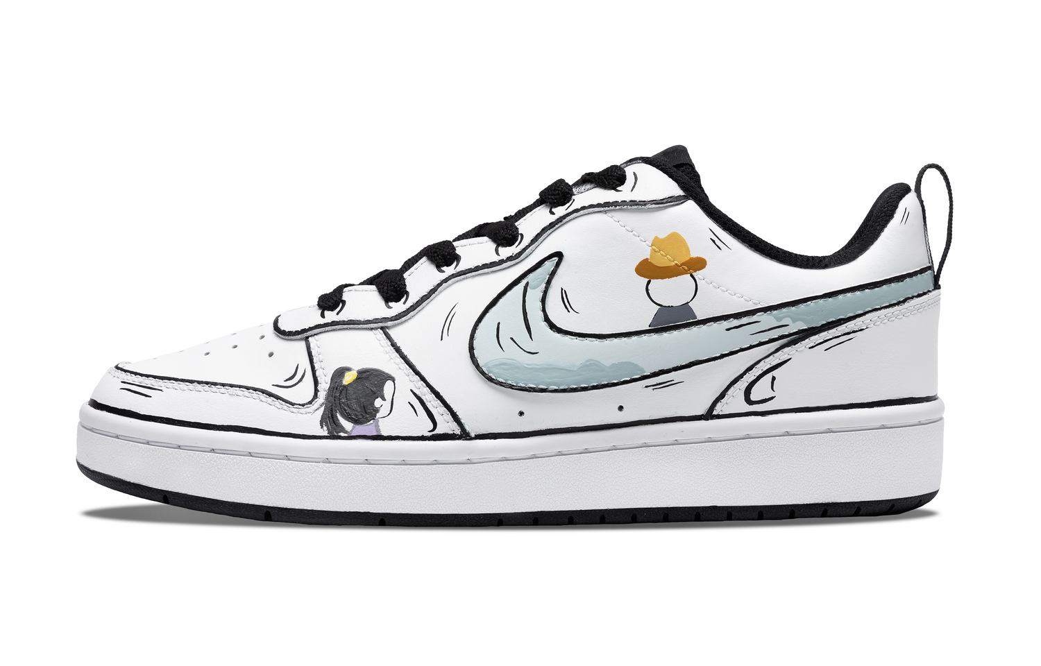 

Nike Детские низкие скейтбордистские кроссовки Court Borough Dream Journey 2 из синтетической кожи с противоскользящей амортизацией, белые