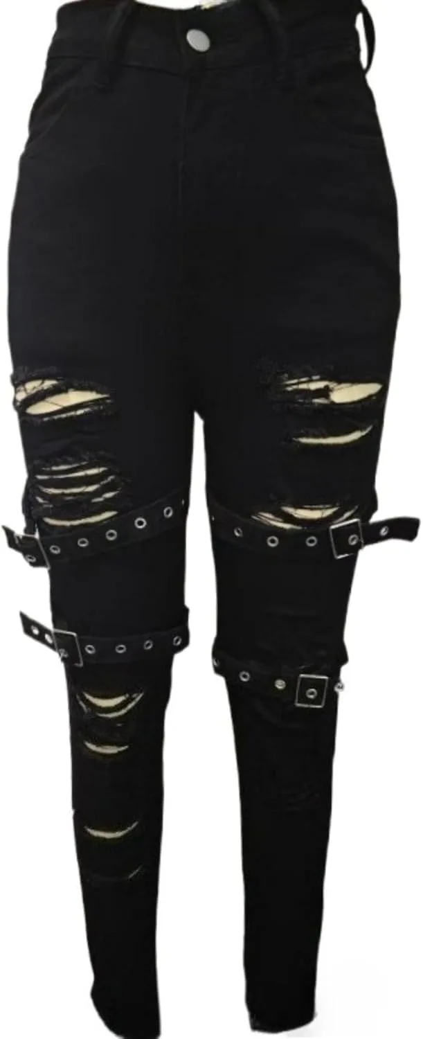 

Женские джинсы Shredded Slim Fit с высокой талией и рваными деталями DGHM-JLMY