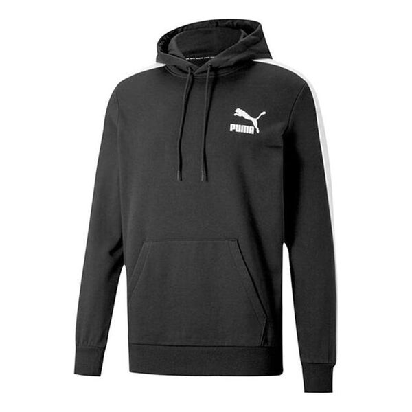 

Толстовка iconic t7 hoodie 'black white' Puma, черный