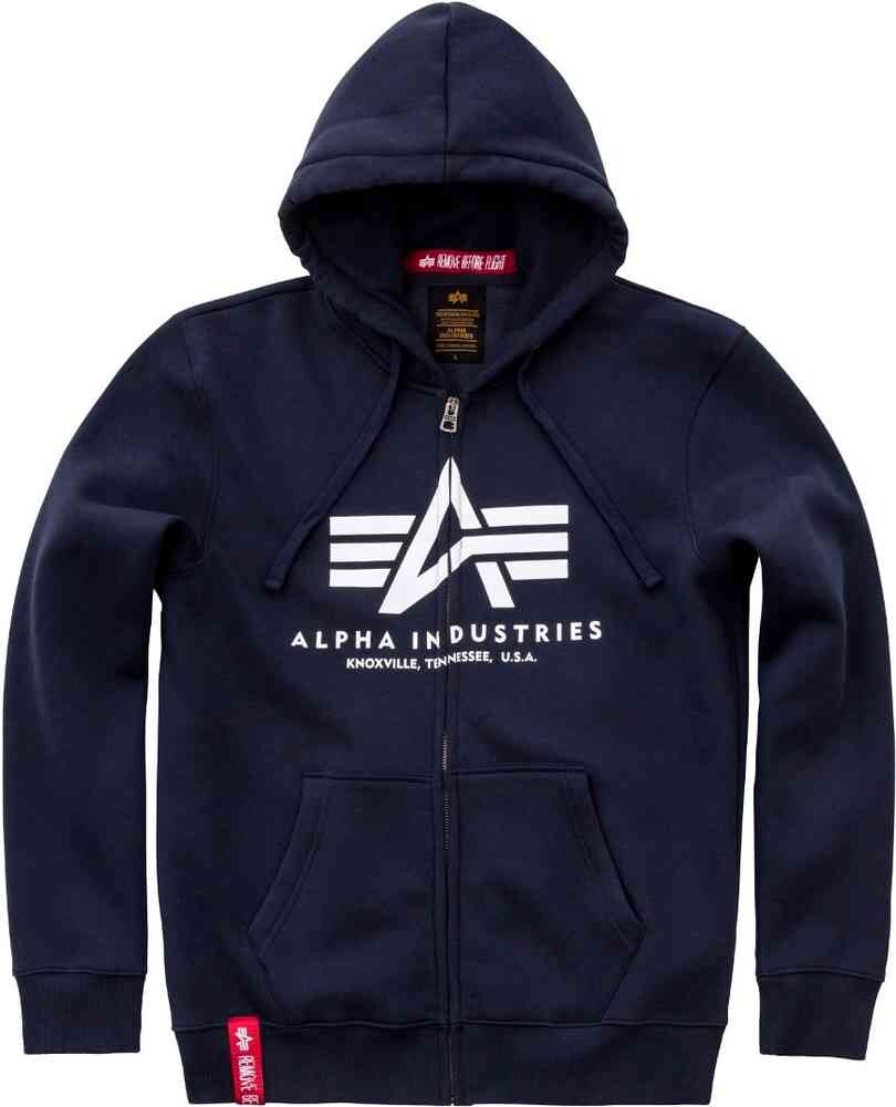 

Базовая толстовка на молнии Alpha Industries, темно-синий