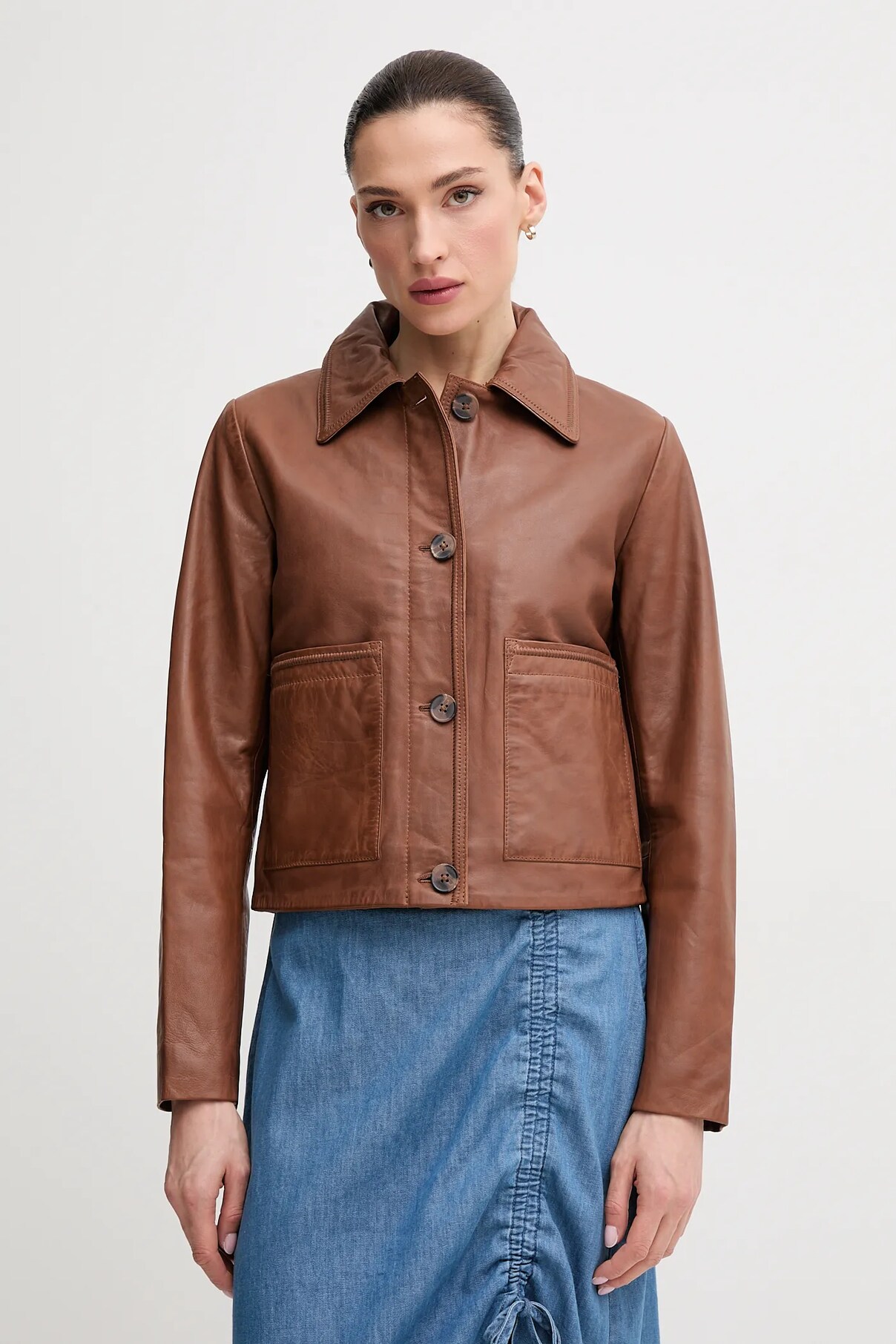 

Кожаная куртка HILLARY Pepe Jeans, коричневый