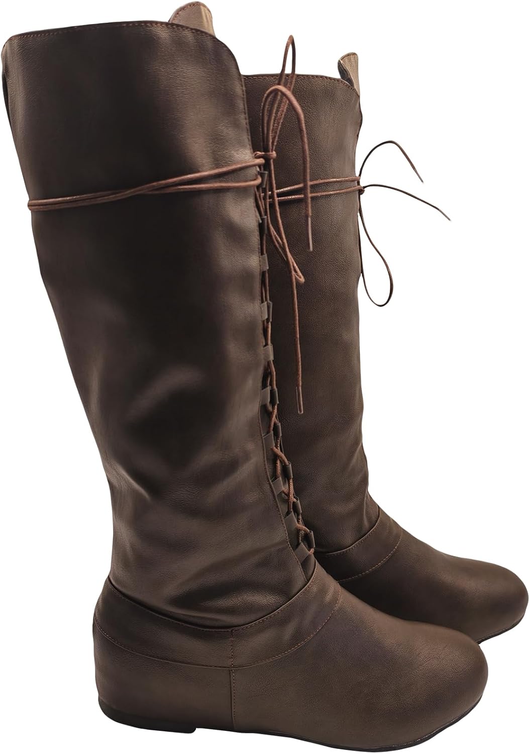 

Мужские ренессансные сапоги Средневековые косплейные сапоги Хэллоуин Винтажные сценические пиратские викингские ботинки на шнуровке Junqiako, Coffee