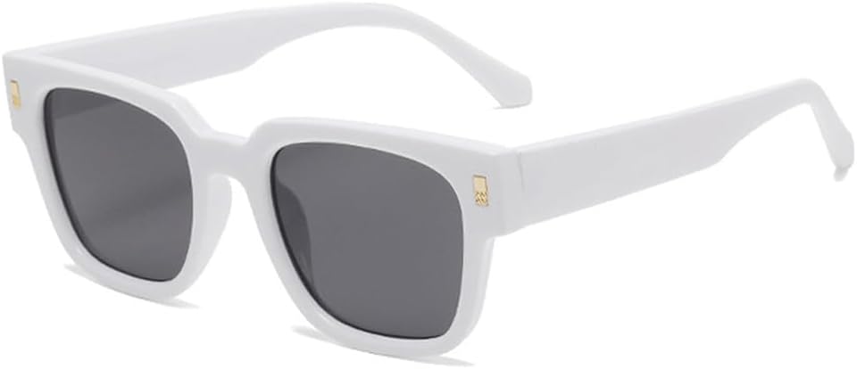 

Ретро солнцезащитные очки для женщин, модные, с прозрачными градиентными линзами, защита от УФ-излучения UV400; мужские солнцезащитные очки в стиле панк с заклепками HVTVTLA, White Grey