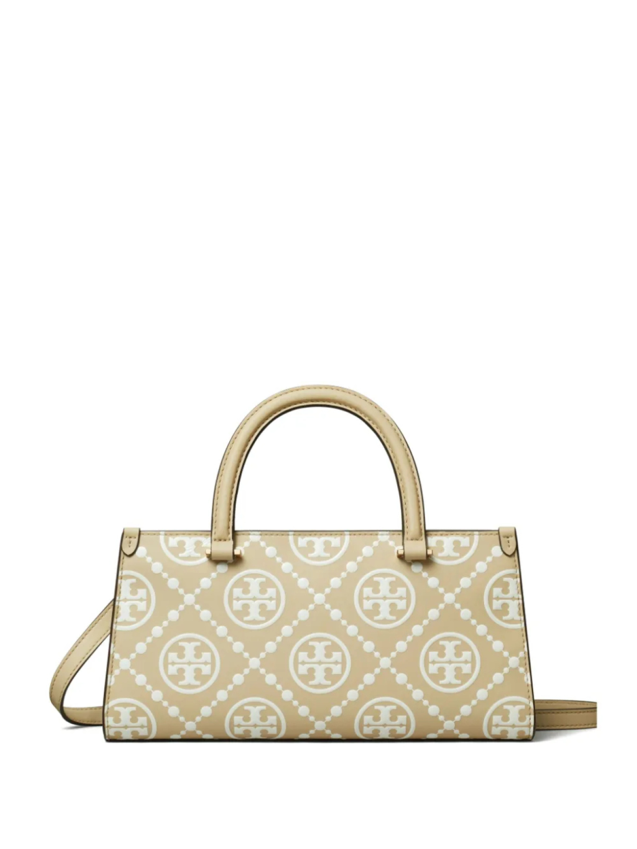 

Маленькая сумка Tory Burch T с тисненой монограммой E/W, нейтральный