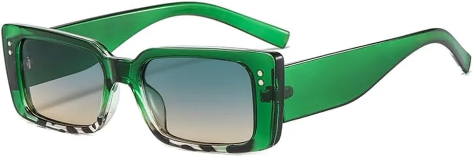 

Маленькие прямоугольные солнцезащитные очки для женщин в винтажном стиле, мужские солнцезащитные очки, очки с защитой от УФ-излучения UV400 generic, Green