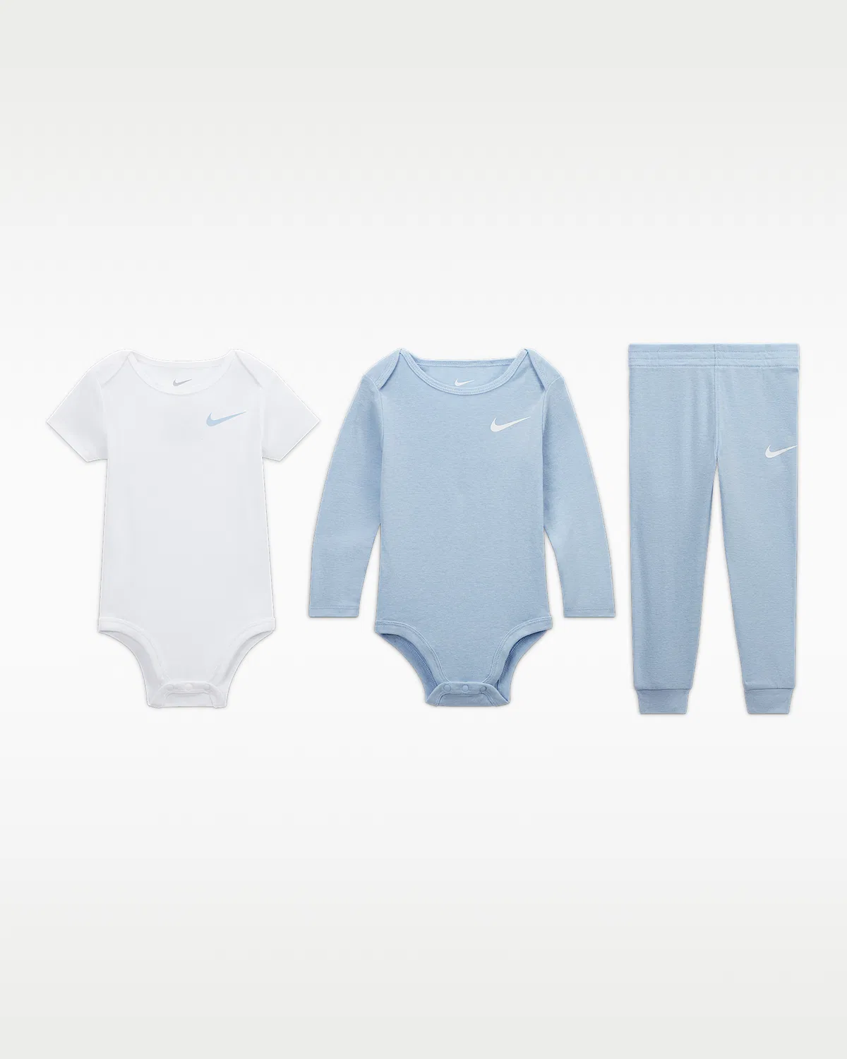 Nike Baby Essentials Боди и штаны 3-предметный набор для малышей (6-12M), Cobalt Bliss