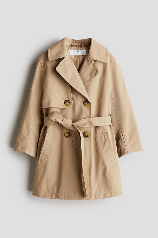 

Тренч двубортный H&M, бежевый