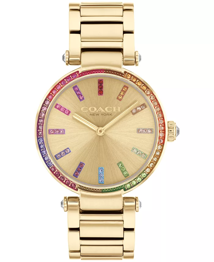 

Женские часы Cary Rainbow на браслете из нержавеющей стали с золотистым покрытием, 34 мм COACH