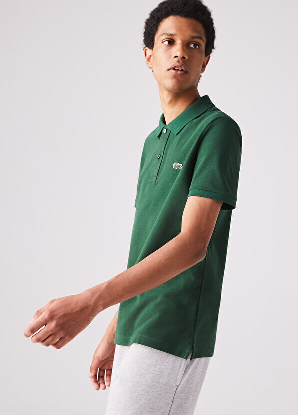 Футболка-поло Lacoste L.12.12 Slim Fit Мужская Зеленая — фото 4