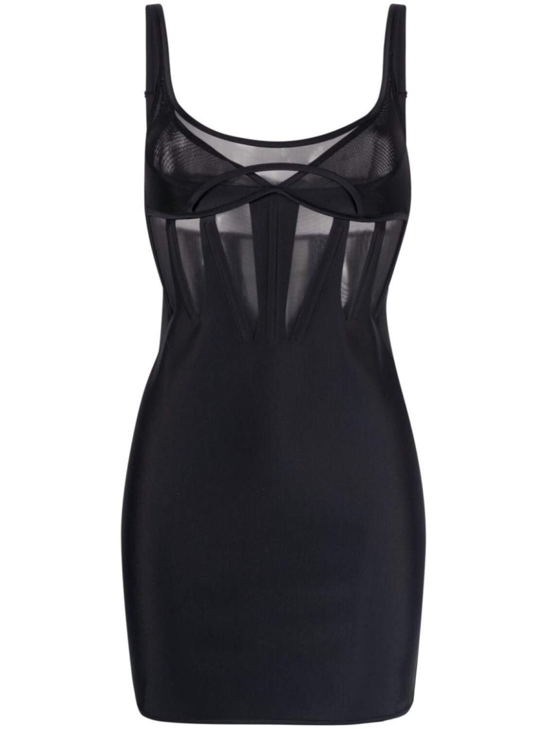 

Mugler сетчатое платье мини, черный