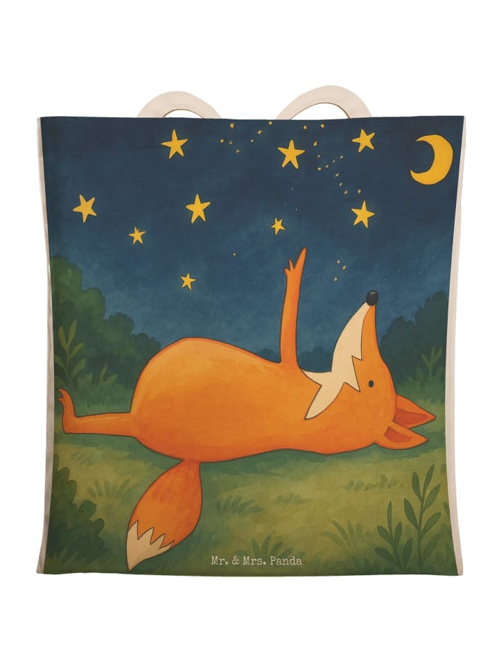 

Mr. & Mrs. Panda Сумка-шоппер с изображением лисы и звезды, без слогана, белого цвета