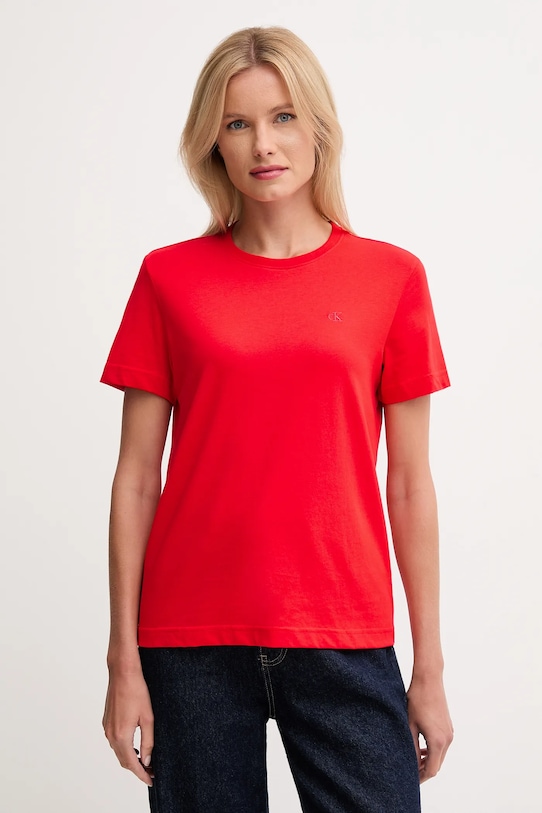 

Хлопковая футболка Calvin Klein Jeans, красный