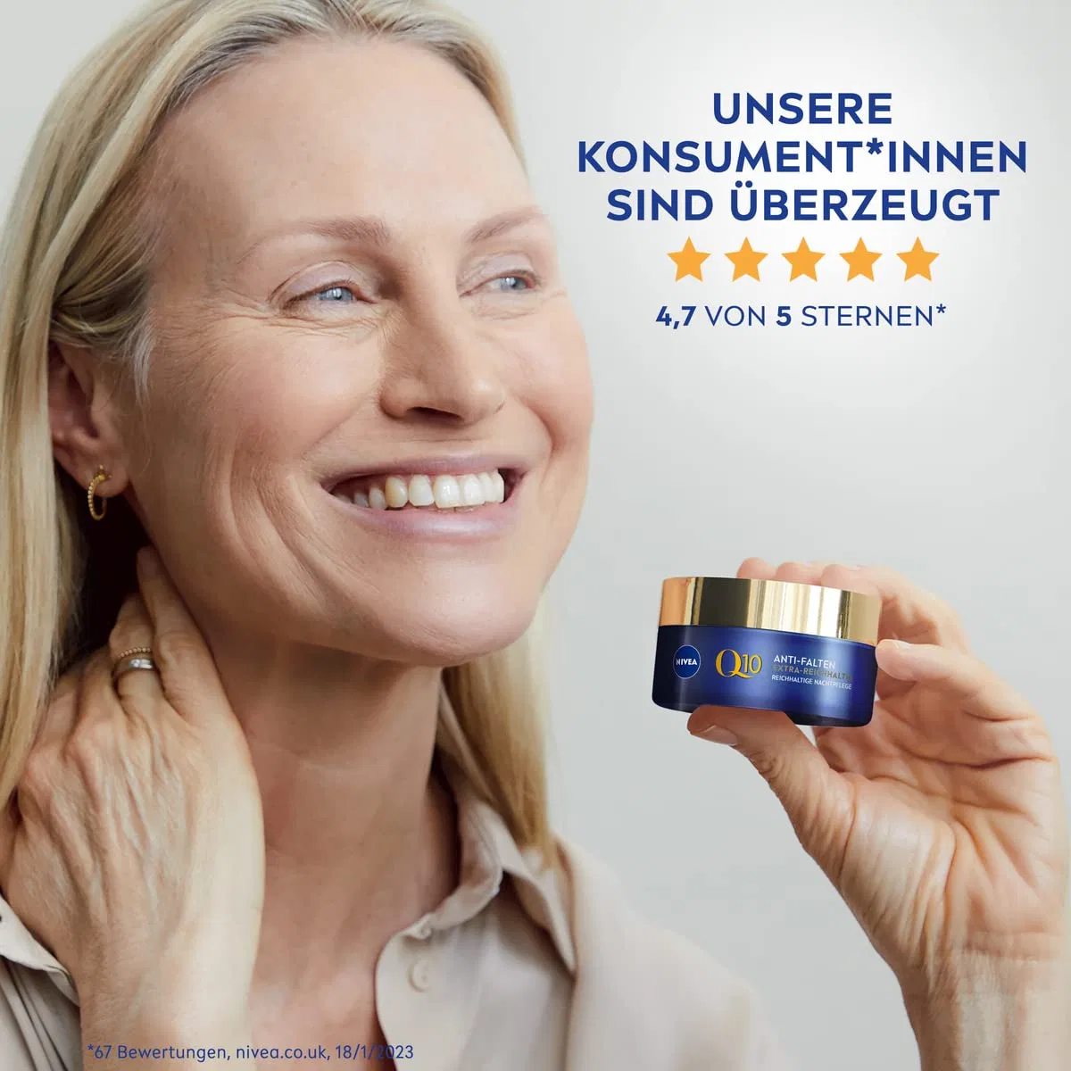 Крем для лица Nivea — Экстра-насыщенный ночной против морщин Q10 от, 50 мл — фото 4