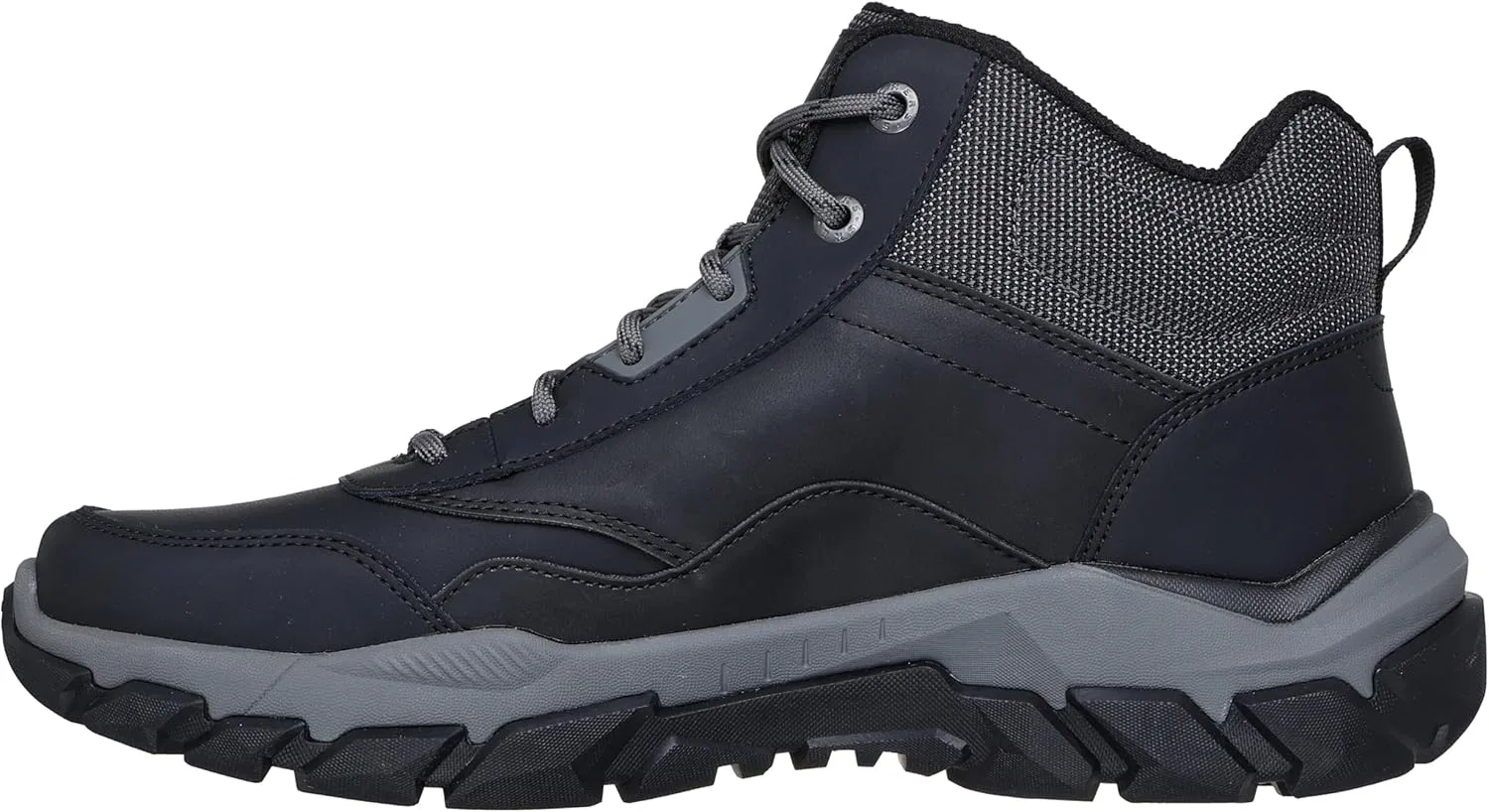 Походные ботинки Skechers Santoro Hopkins для мужчин, Black Leather Synthetic Mesh — фото 4