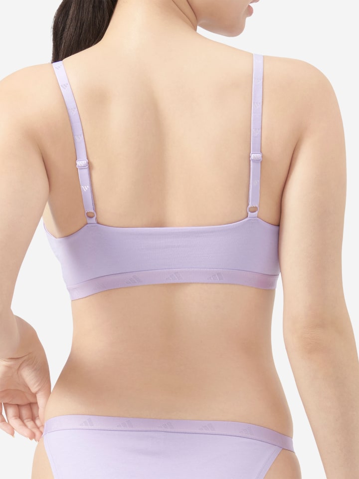 Adidas Бюстье-бралетт с вырезом-лодочкой - спортивный бюстгальтер Sport Active Essentials, цвет пудрово-сливовый — фото 4
