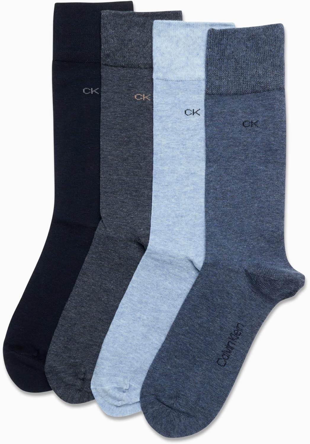 Мужские носки Calvin Klein Crew Socks - 4 пары, легкие, влагоотводящие, мягкие, спортивные носки для мужчин, для занятий спортом и бега, Blue Multi — фото 4