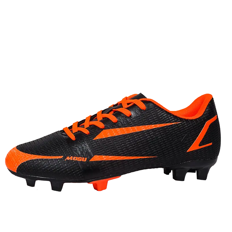 

TONYBEAR Футбольные бутсы унисекс мидтоп черные оранжевые с длинными шипами, цвет Black Orange Long Stud