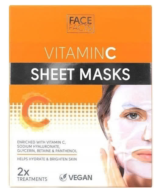 

FACE FACTS ОСВЕТЛЯЮЩАЯ МАСКА С ВИТАМИНОМ С ЛИСТОМ 2 ШТ.