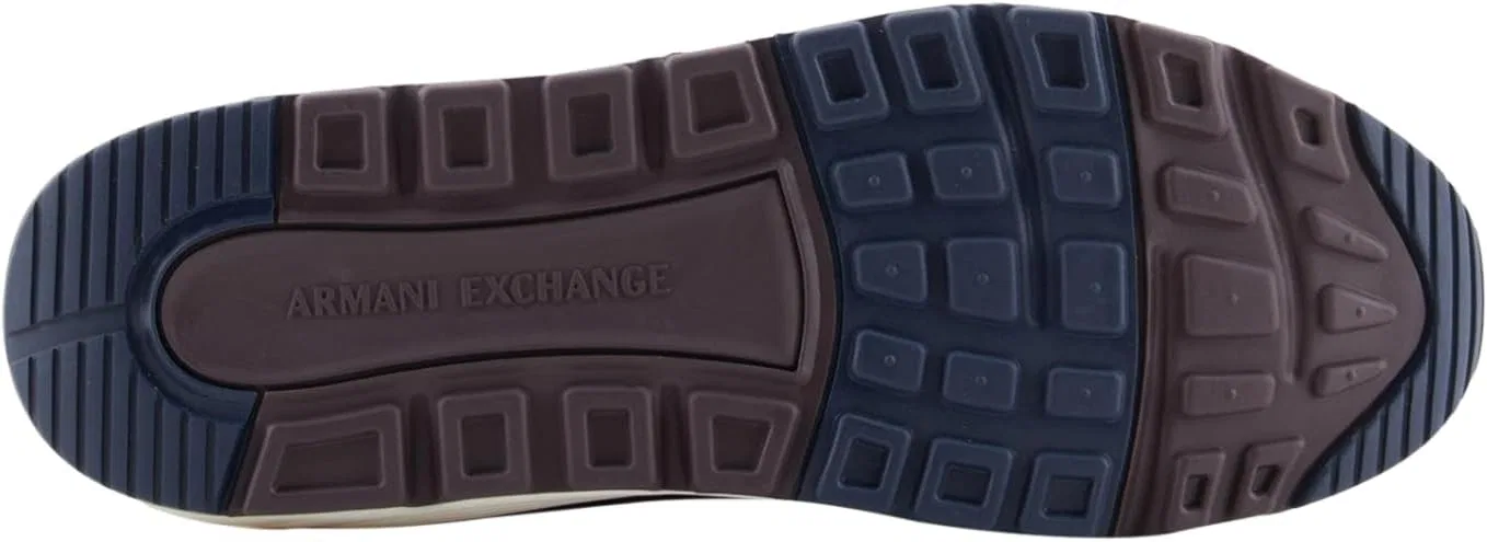 Мужские кроссовки Armani Exchange из микрозамши разных оттенков, Navy Bordeau — фото 3
