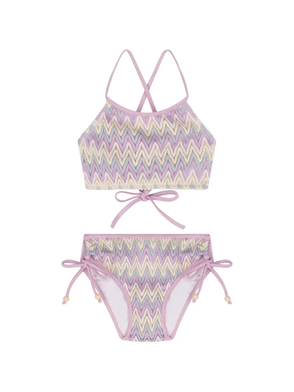 Бикини с зигзагообразным узором Nessi Byrd Kids, фиолетовый