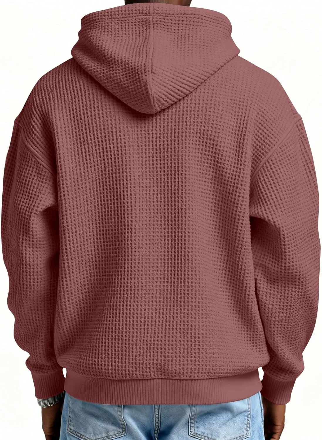 Толстовка с карманом мужская Quarter Zip Heavyweight Waffle Knit — фото 3