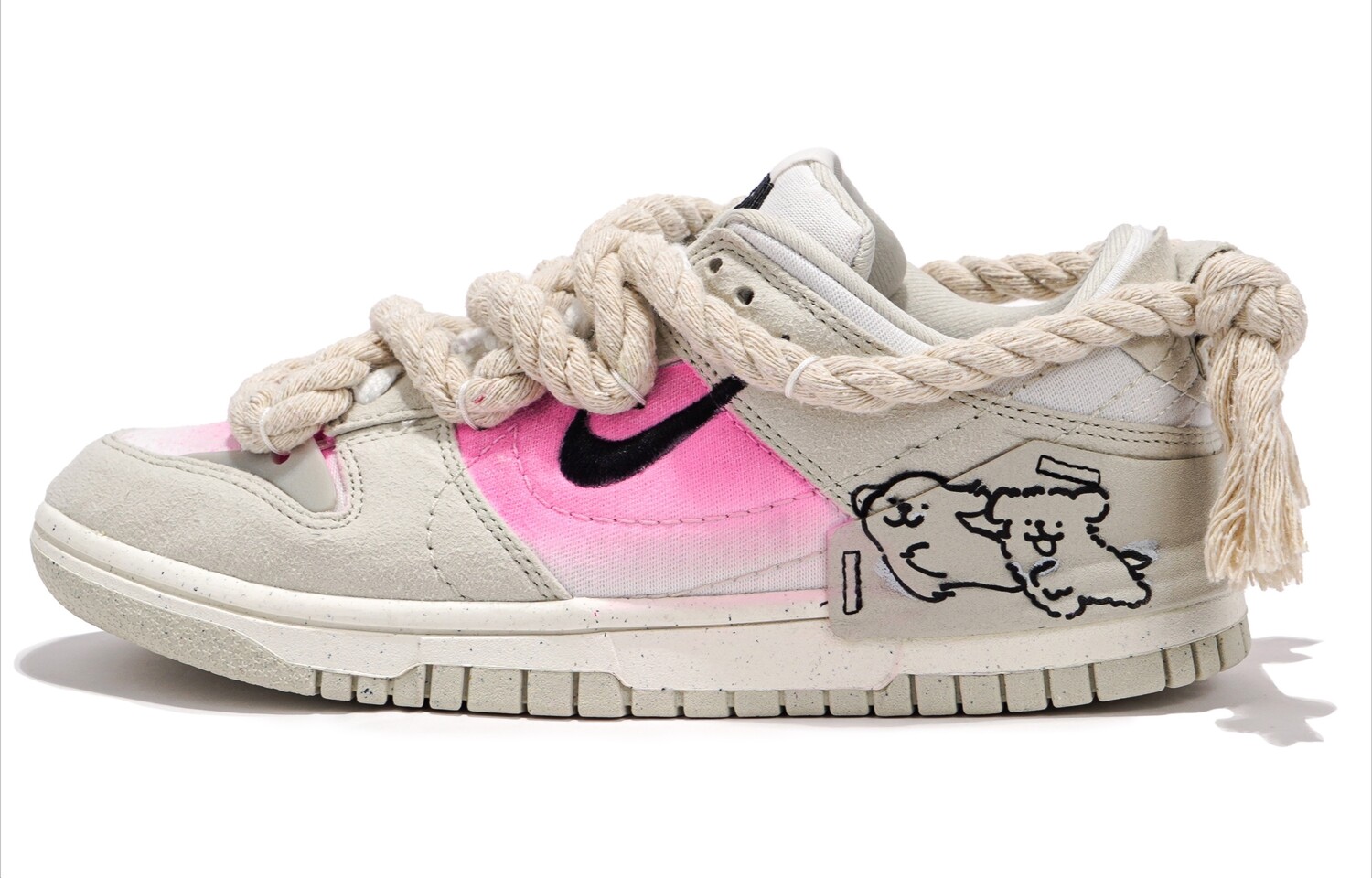 

Кроссовки Nike Dunk Skateboarding Shoes Women's Low-top Pink/Gray, розовый