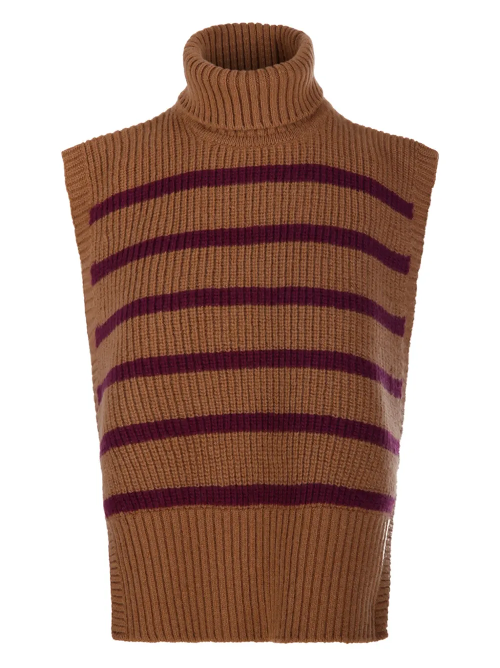 

Полосатый топ с высоким воротником DAVANTINO, коричневый