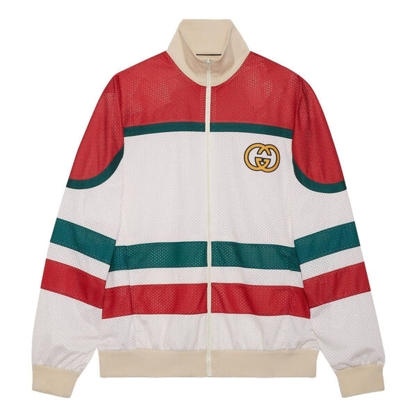 

Куртка mesh fabric zip jacket 'off white red' Gucci, белый