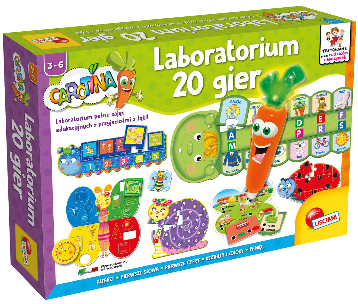 

Carotina Laboratory 20 игр, развивающая игра, Лишани, набор Lisciani