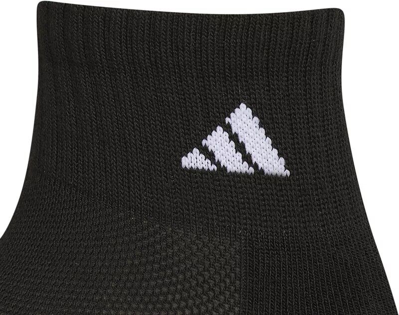 Комплект из 6 пар четвертных носков Adidas Youth с мягкой подкладкой, черный — фото 4