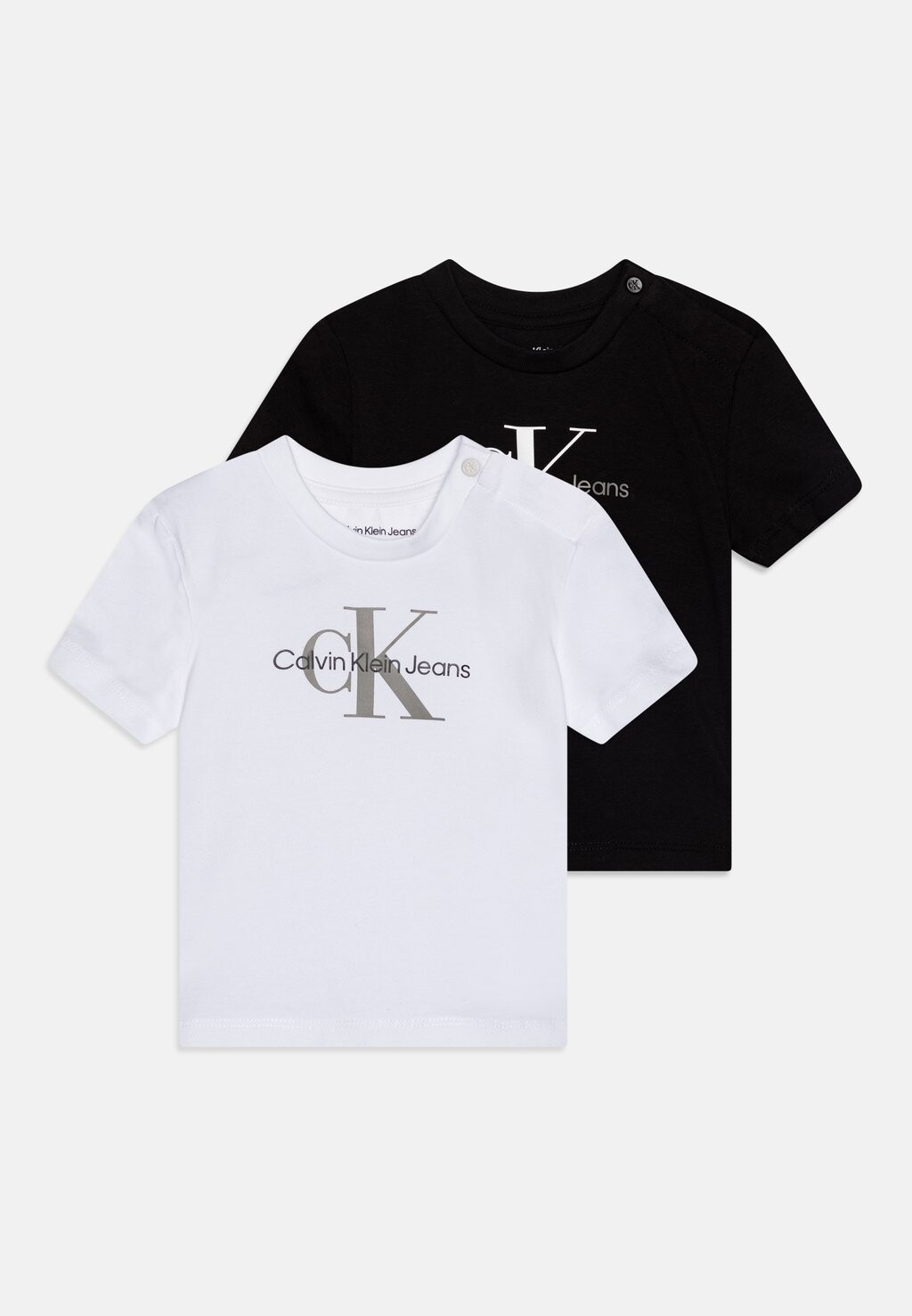 

Футболка с принтом Exclusive Baby Monologo Unisex 2 Pack Calvin Klein, черная/ярко-белая