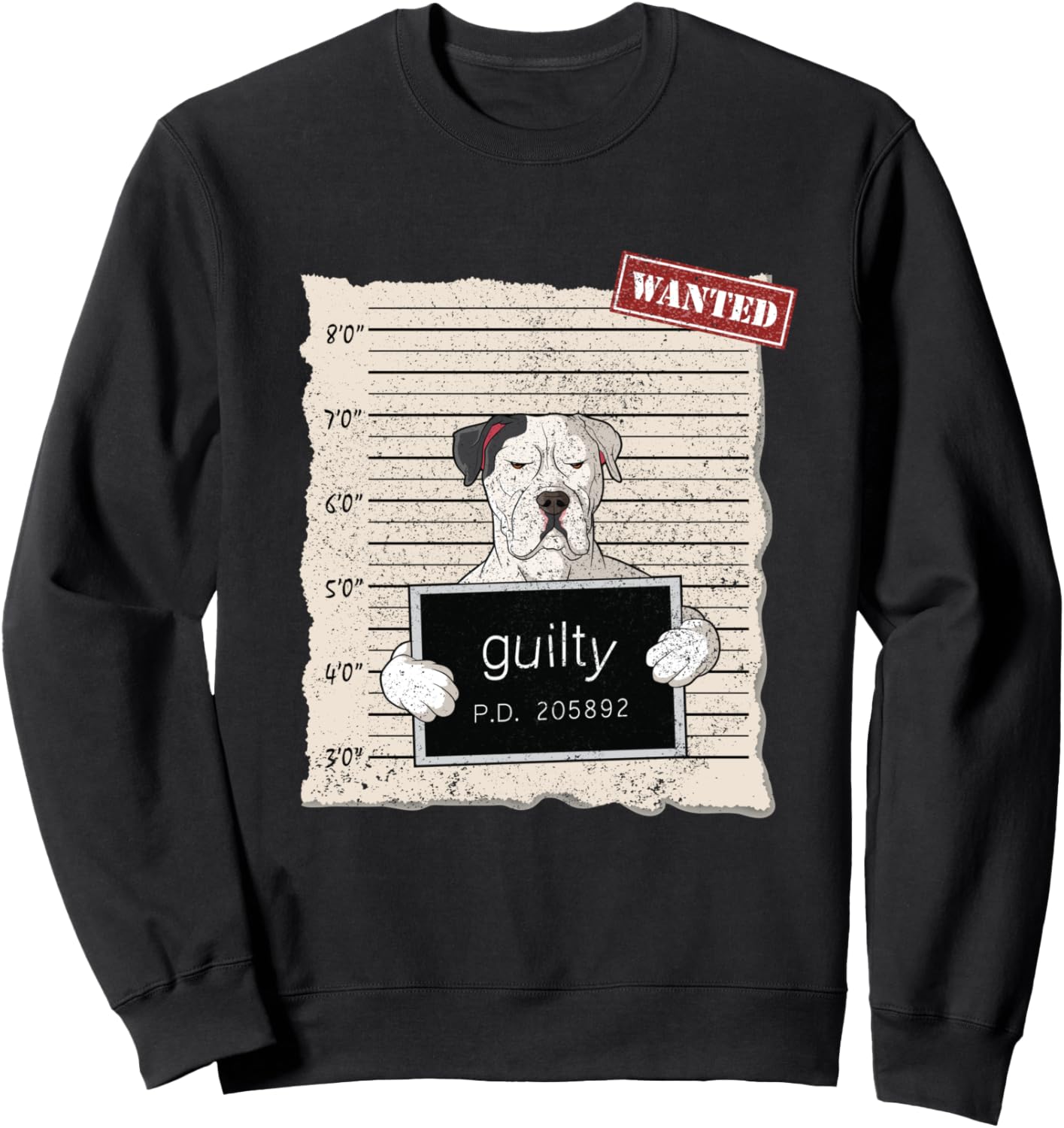 

Толстовка с изображением американского бульдога и надписью Guilty Dog, черная Bad Dog Mugshot American Bulldog