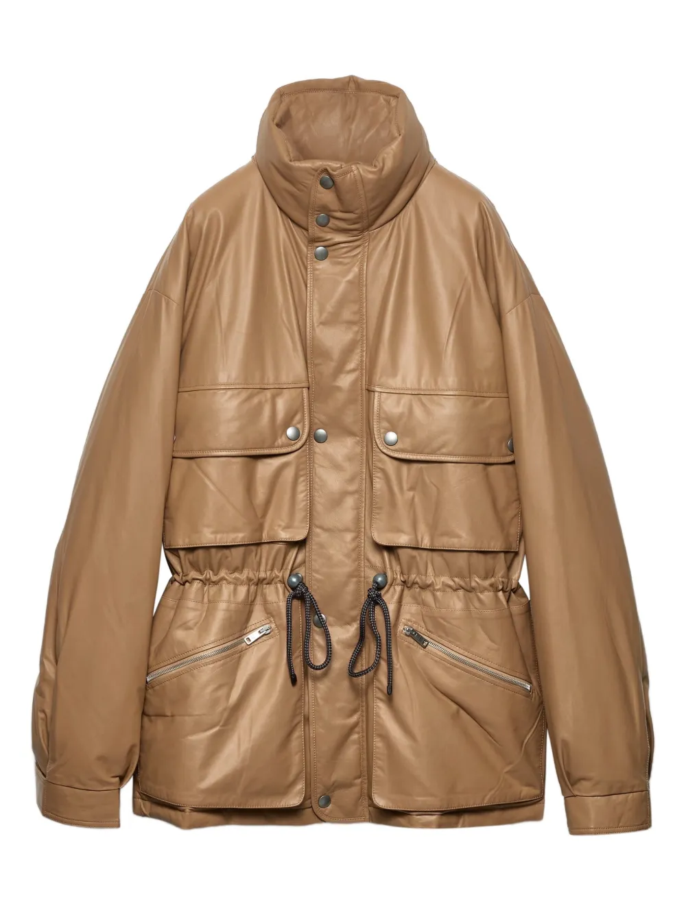 

Пальто из кожи наппа Prada, нейтральный