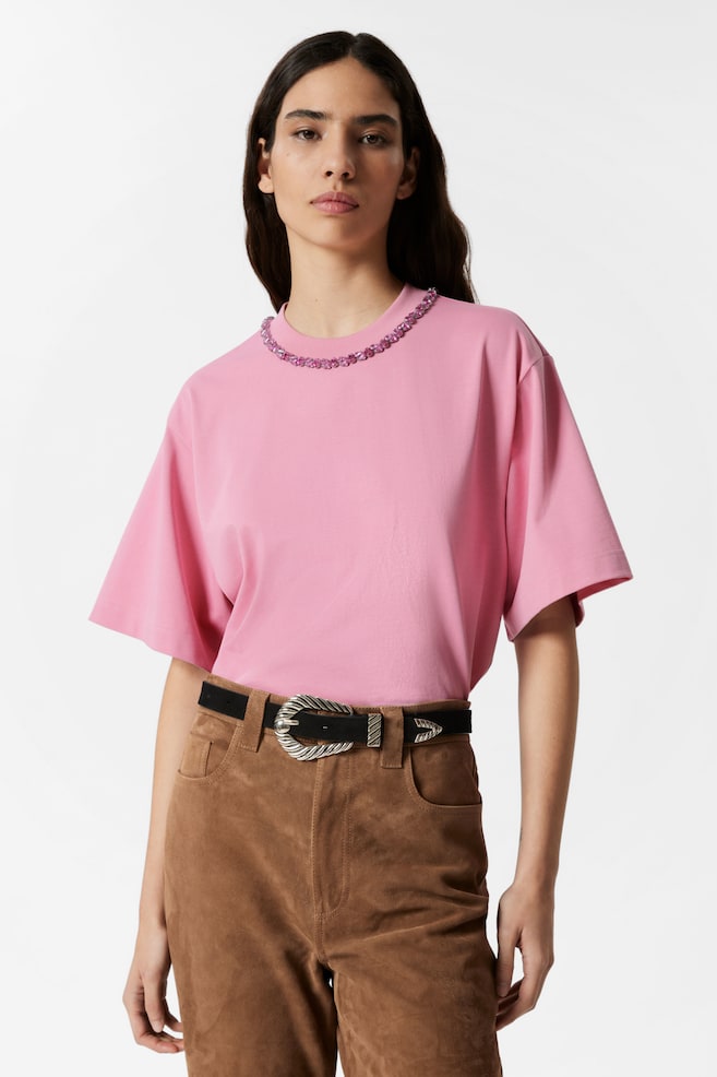 

Футболка с украшением & Other Stories, розовый