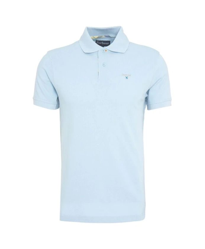 

Рубашка поло с тартановой вставкой Barbour, синий