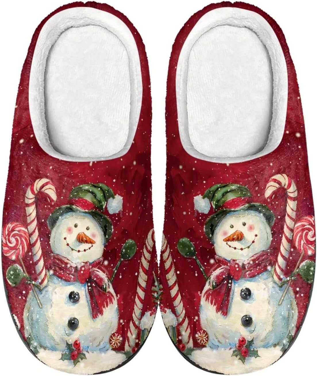 

Домашние тапочки COEQINE для женщин, мягкие, теплые, нескользящие, зимние, размеры US 4-12, красный